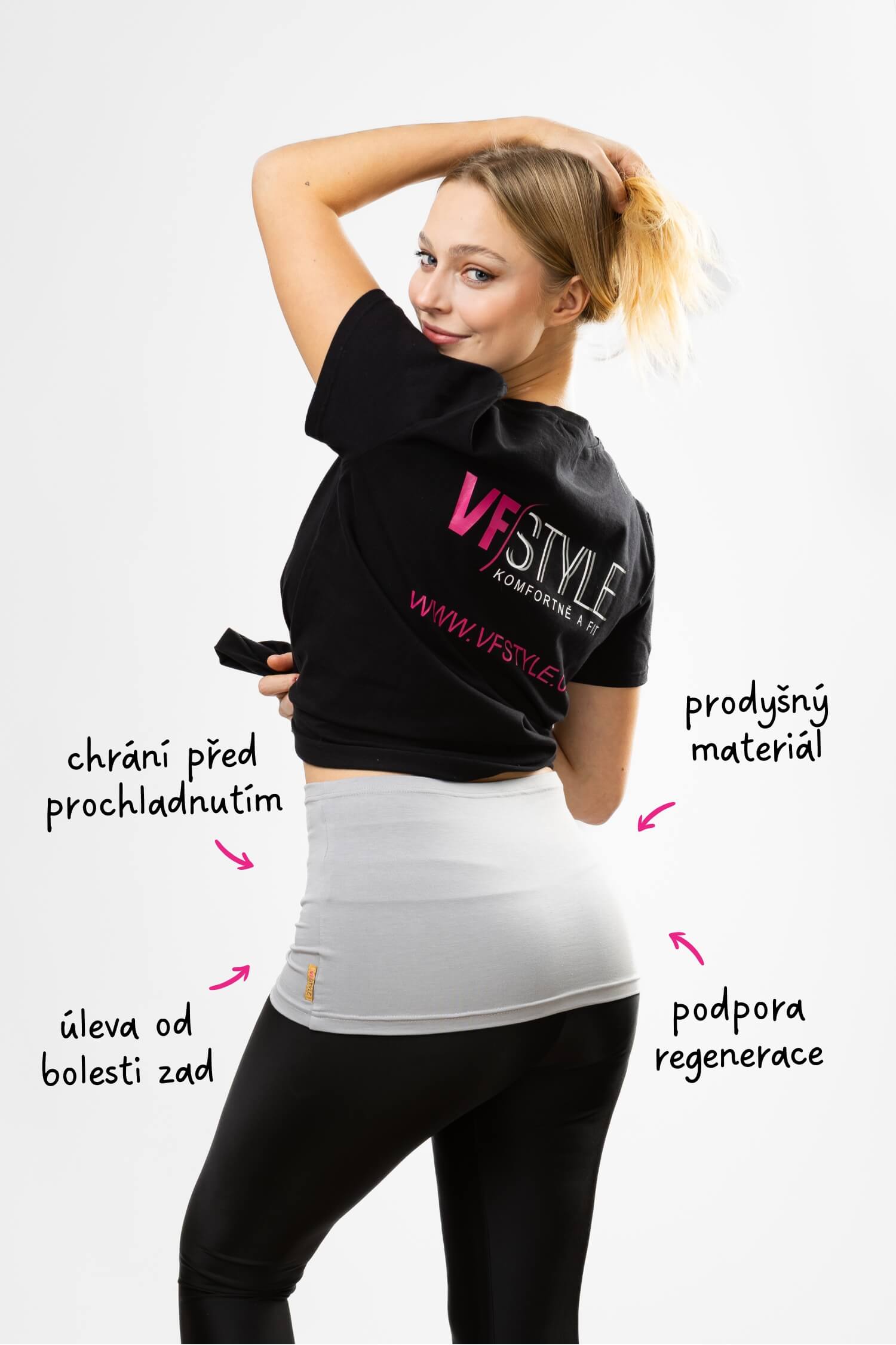 Ledvinový pás Bamboo šedý - výhody produktu